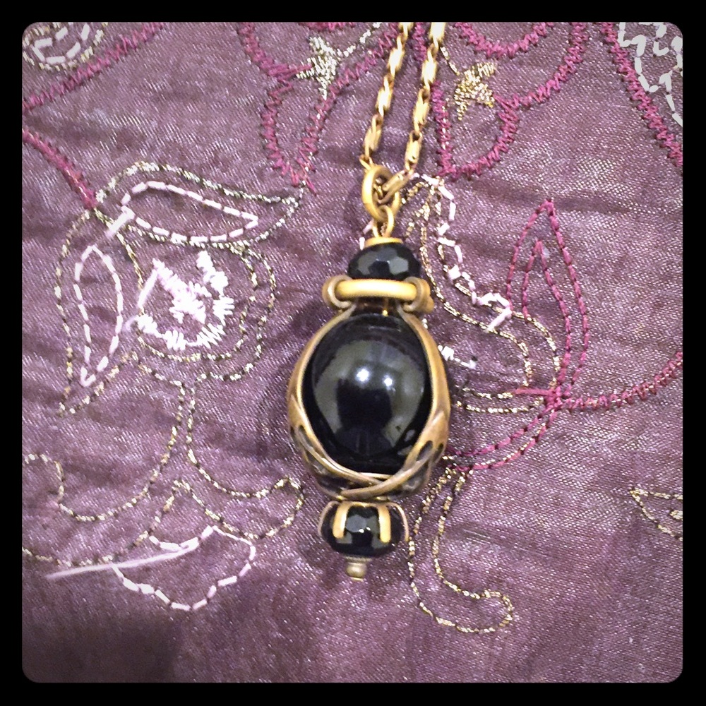 Gorgeous Jan Michael brass pendant &. Chain